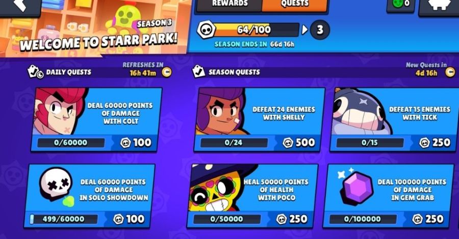 Season 3 quests Brawl Stars