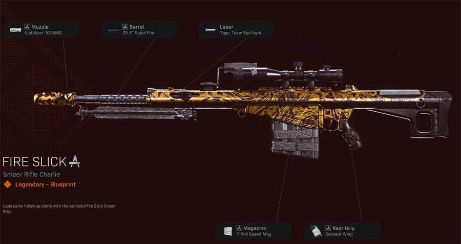 fire slick m82 legendary blueprint