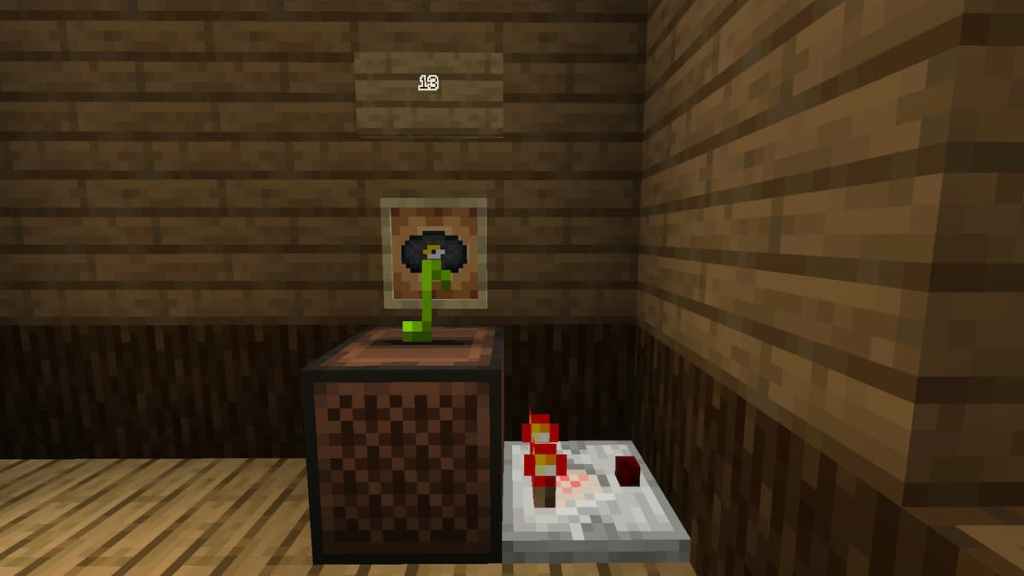 Playing Minecraft's Music Disk 13 while powering a Redstone Comparator