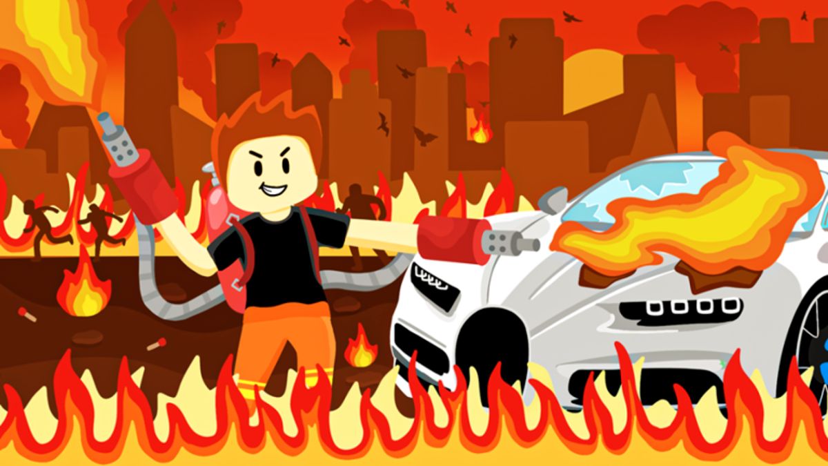 Roblox Burn Everything Simulator character burning everything