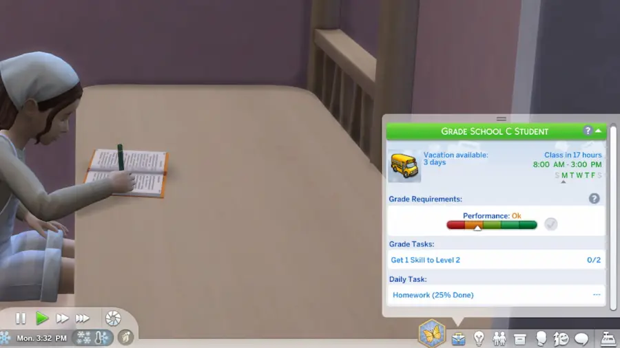 how to do homework on sims