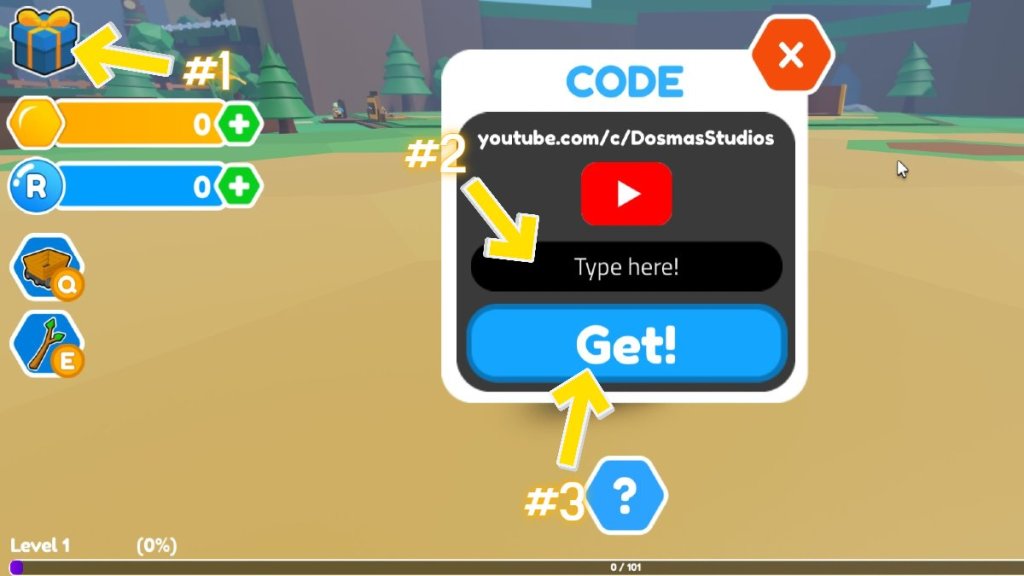 Redeem code box for Roblox My Bee Tycoon