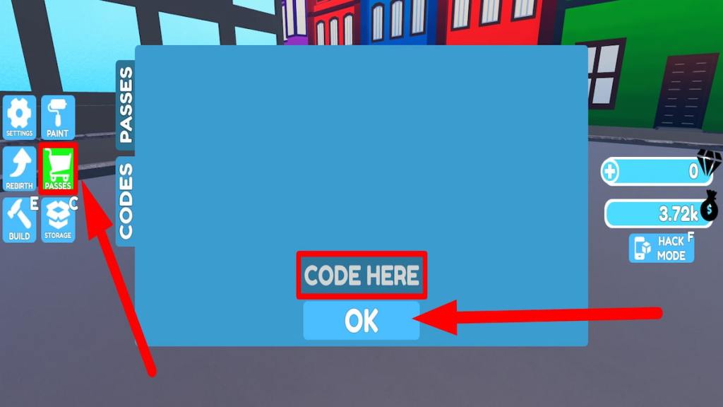 Redeem code text box for Roblox Hacker Tycoon