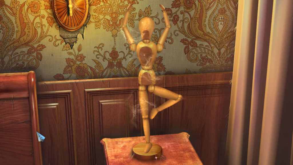 A dancing wooden doll