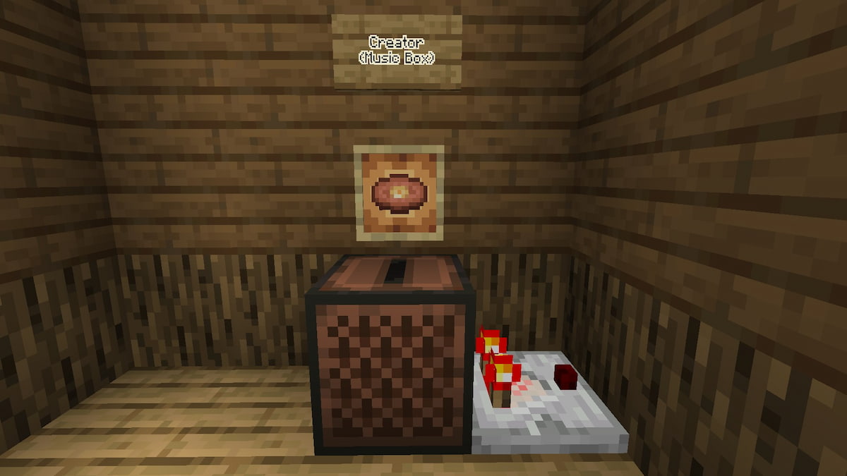 The Creator music box version disc in a Jukebox in Minecraft