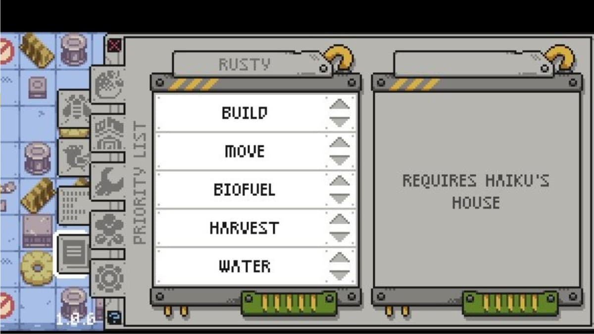 Rusty's task priorities in Rusty's Retirement.
