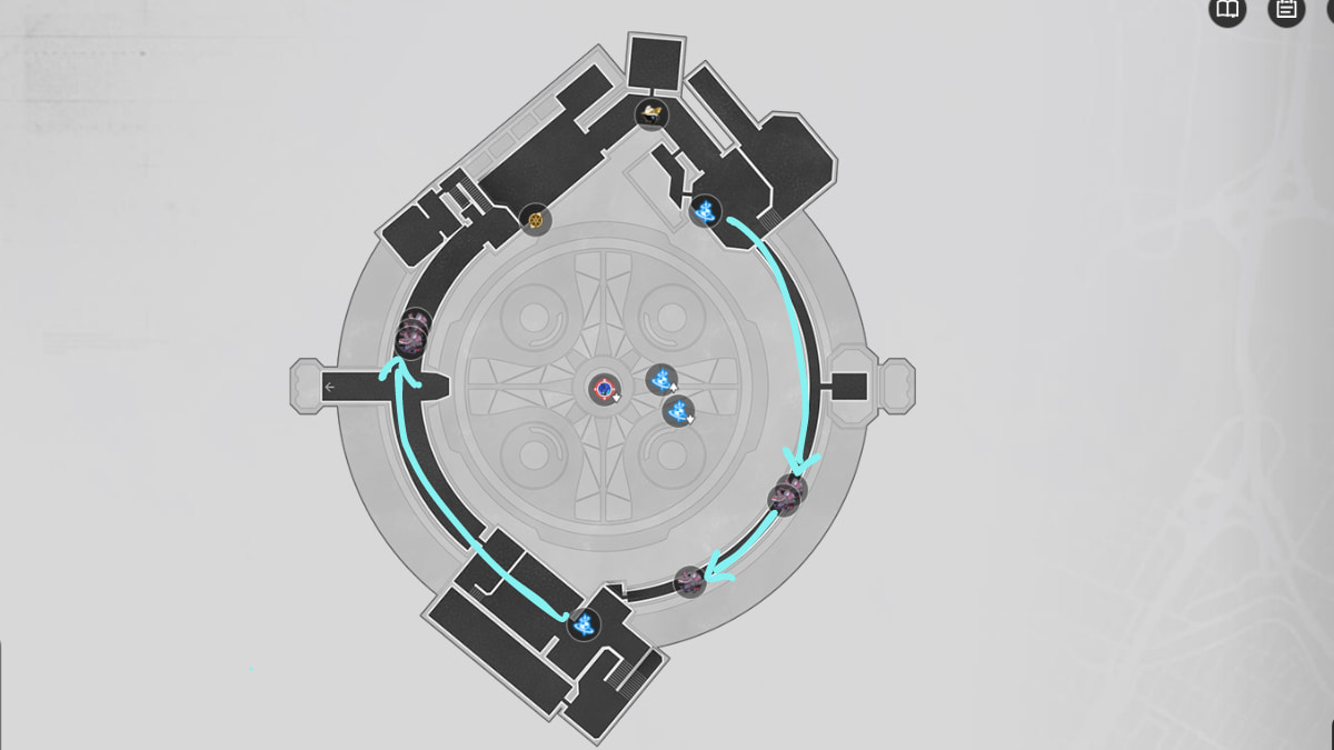 Seclusion zone Acheron EXP farming route map