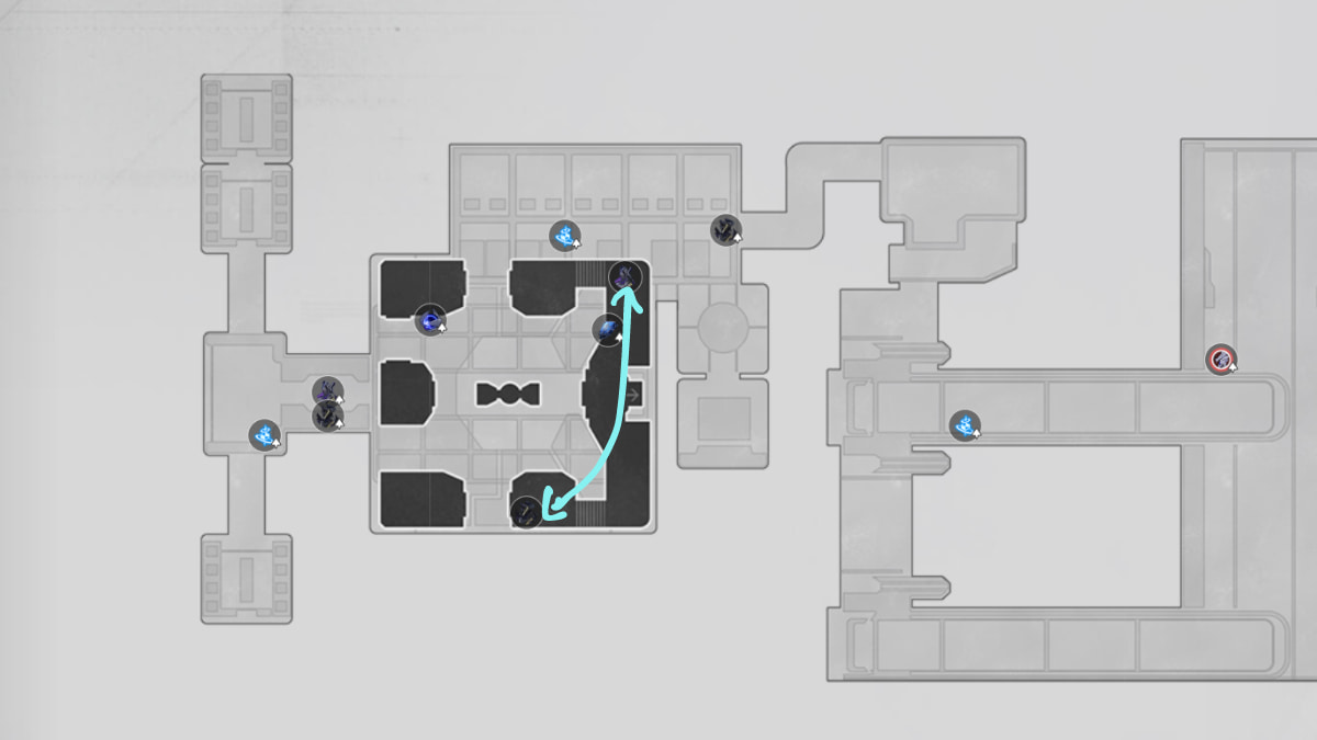 Supply zone 2 Acheron EXP farming route map