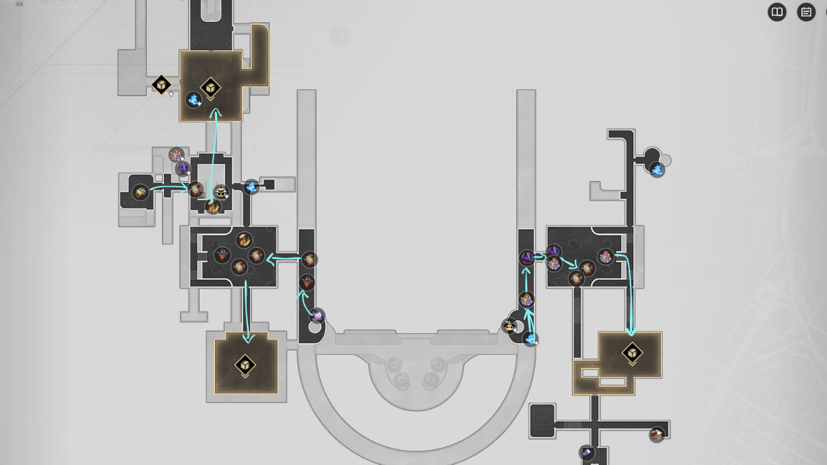 Dewlight Pavilion Acheron EXP farming route map