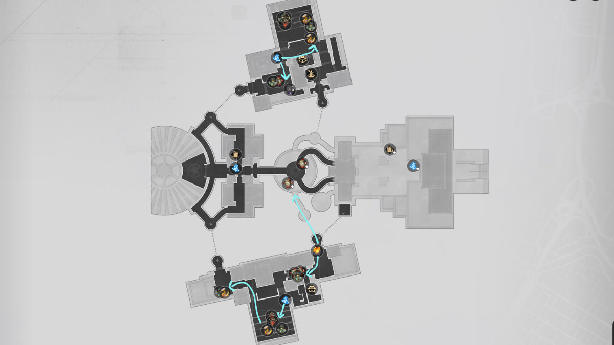 Clock Studios Theme Park Acheron EXP farming route map