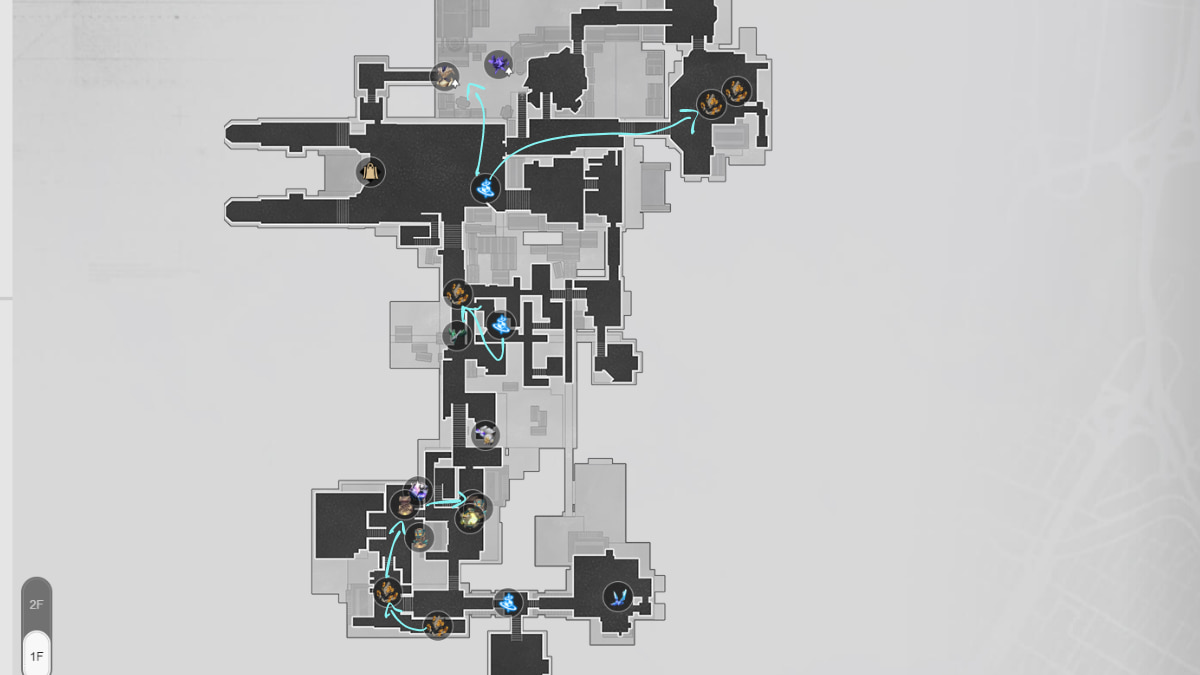 Cloudford Acheron EXP farming route map