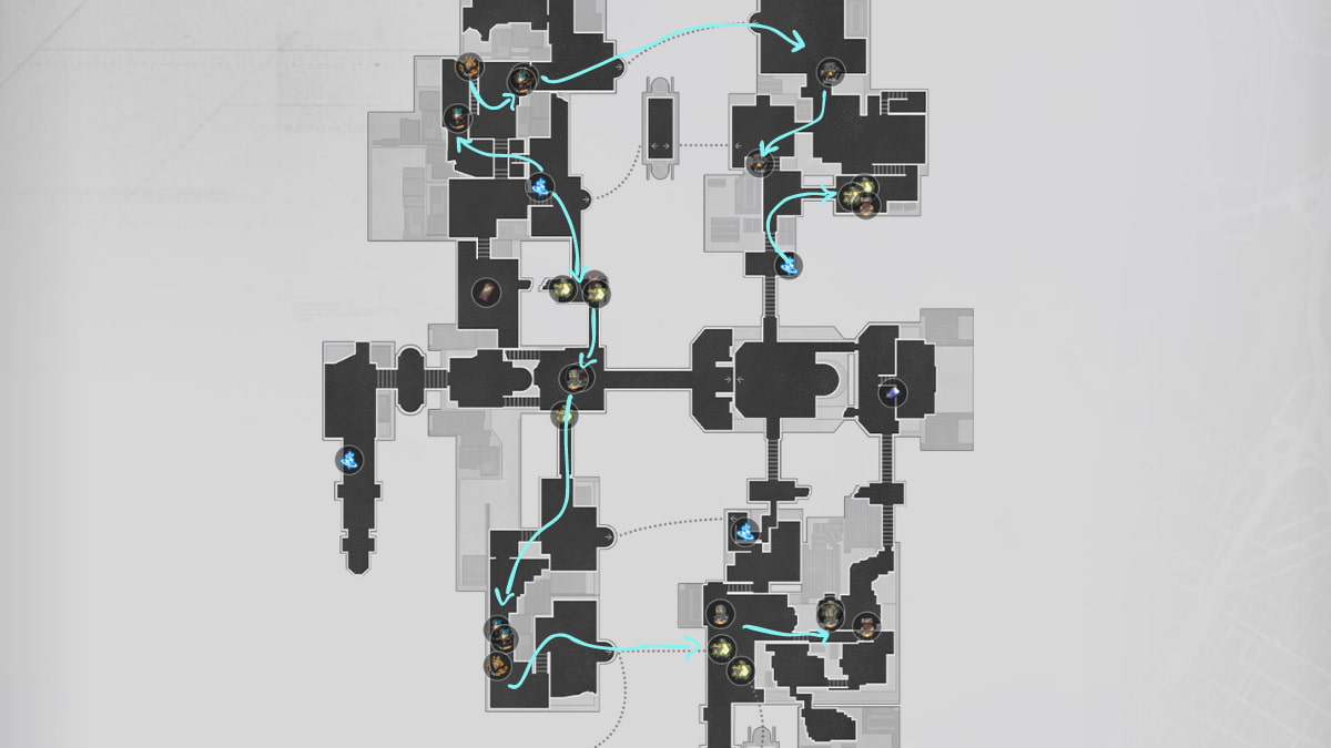 Artisanship Commission Acheron EXP farming route map