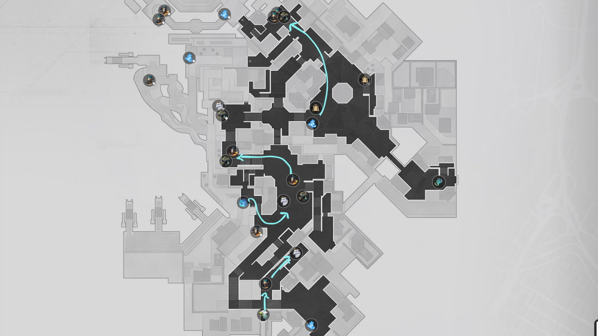 Alchemy Commission F2 Acheron EXP farming route map