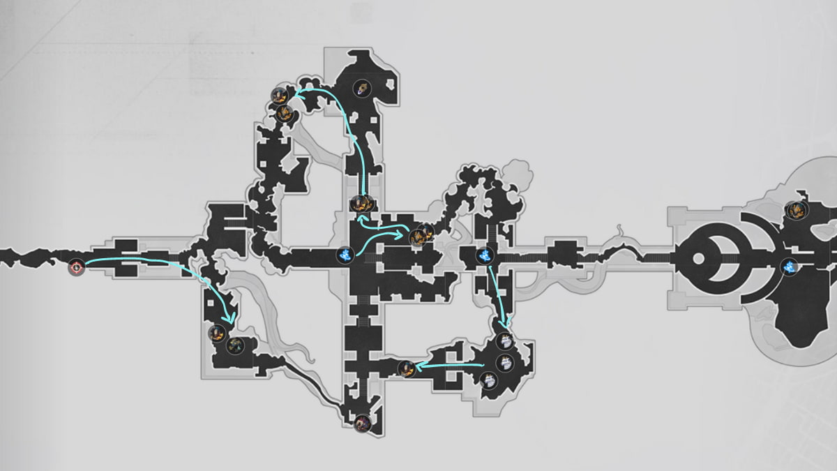 Scalegorge Waterscape Acheron EXP farming route map