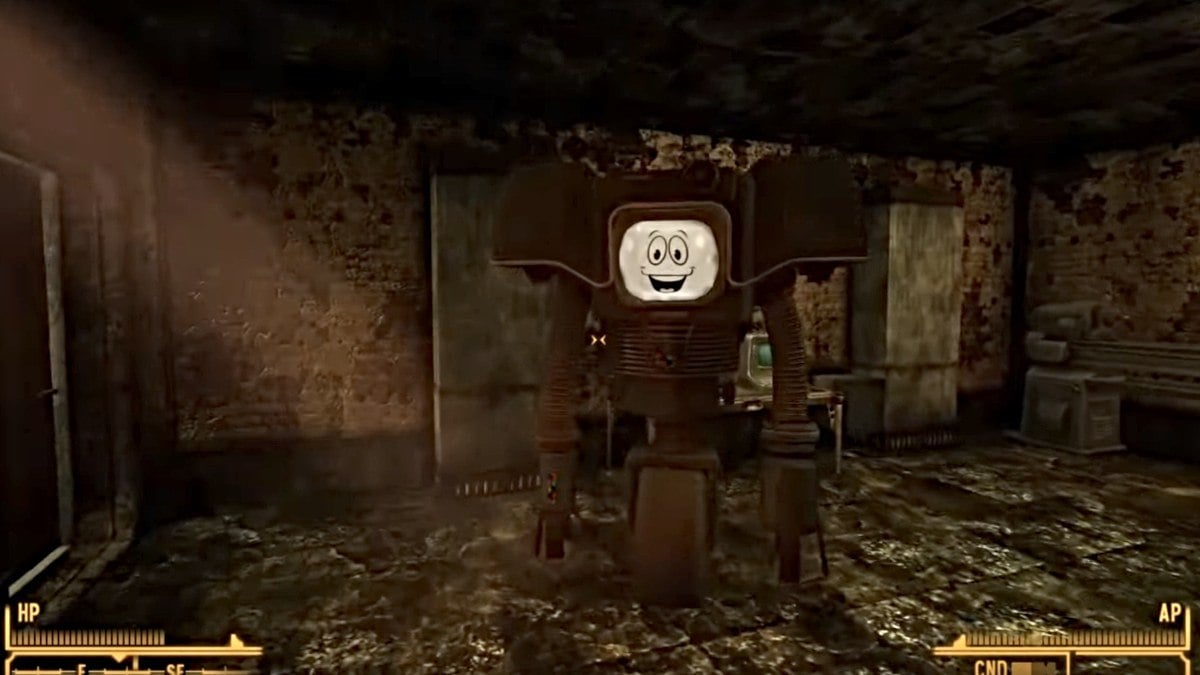 Fallout New Vegas a securitron robot NPC named Yes Man