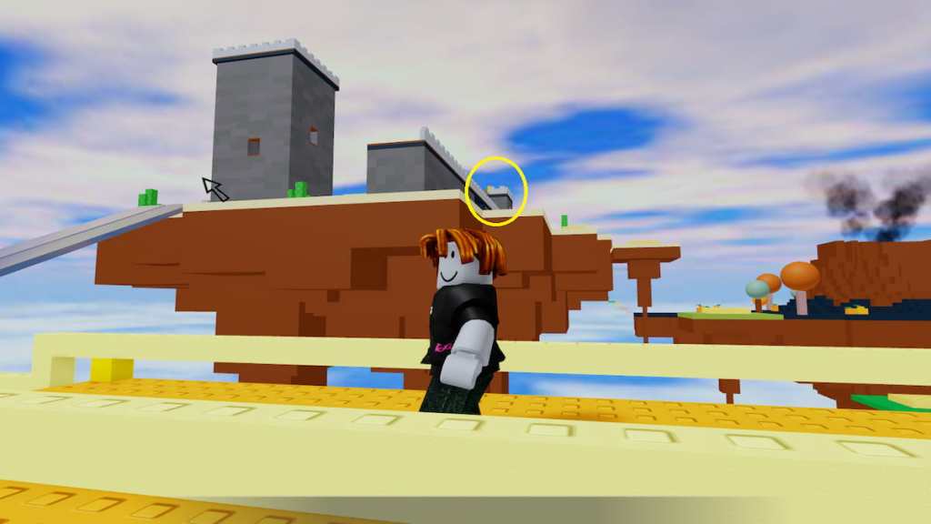 The player seeing the castle in Roblox Classic Event