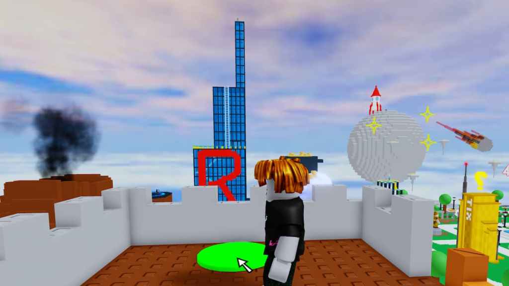The player seeing the Roblox HQ in Roblox Classic Event