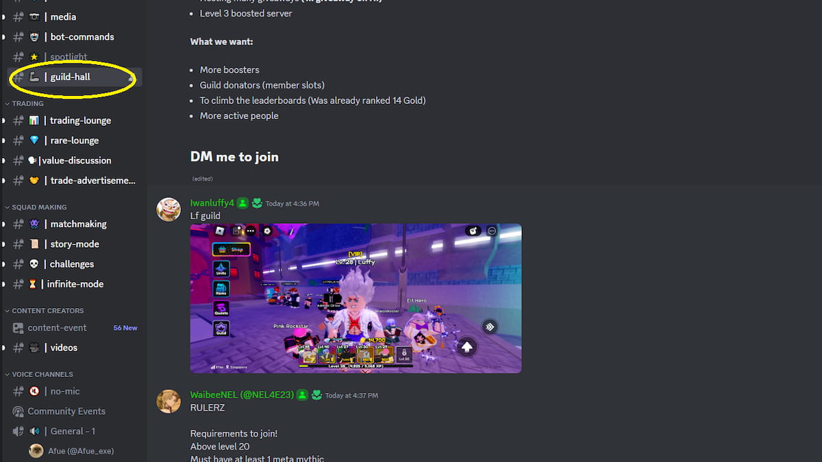 The Anime Defenders Discord Option