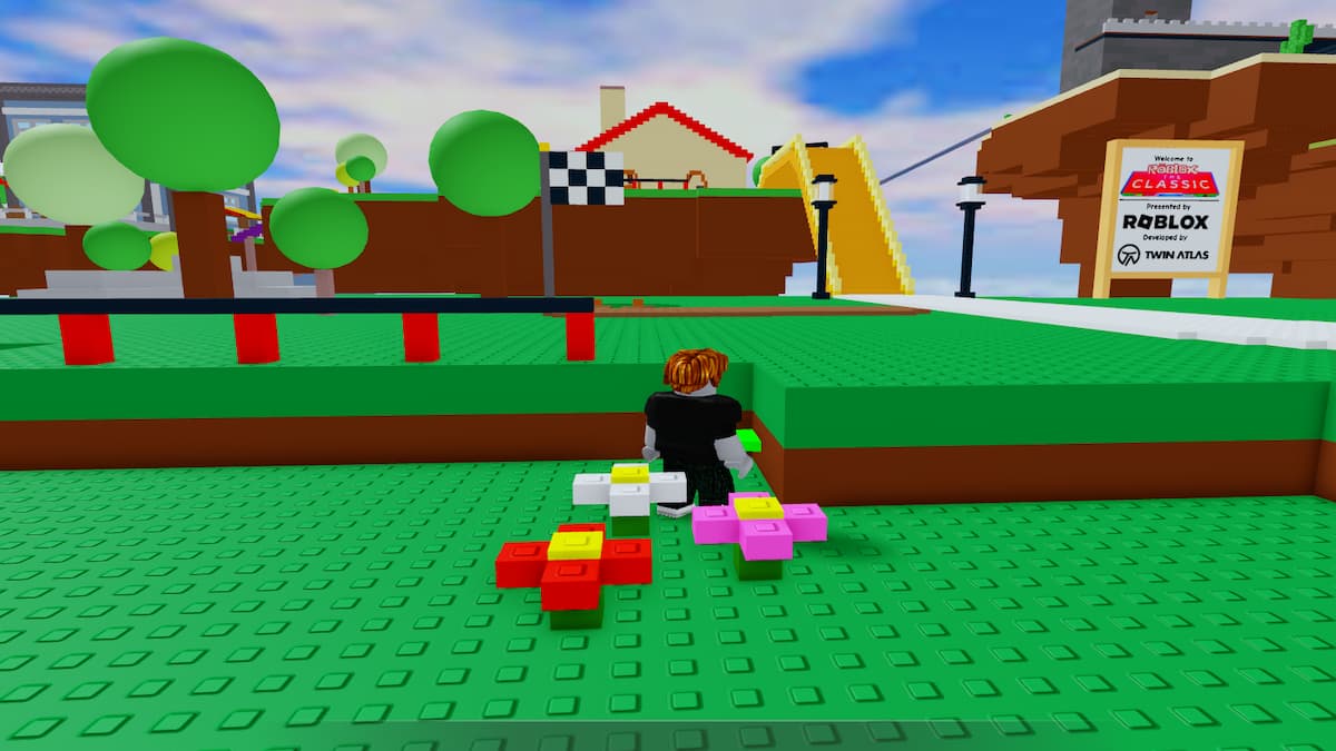 A Player standing in the Classic Roblox Experience