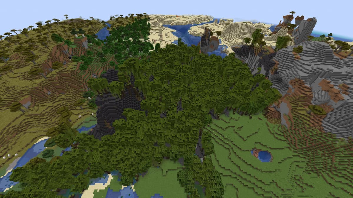 A muddy Mangrove biome in Minecraft