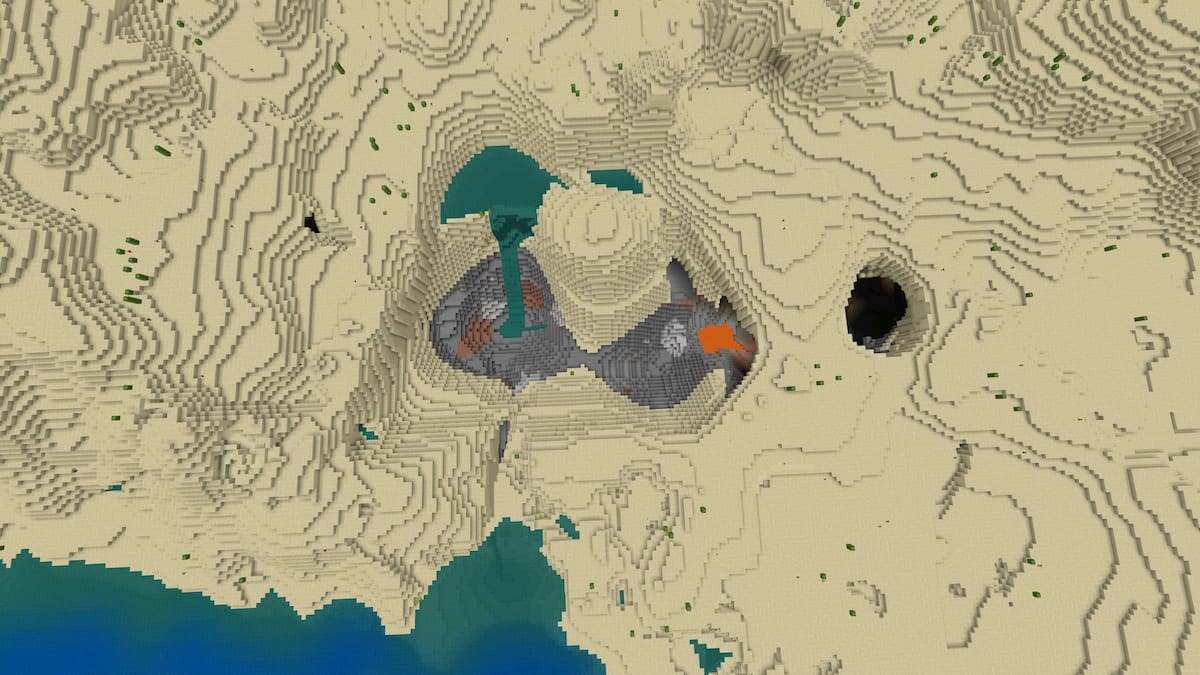 A large Desert with several sinkholes in a row