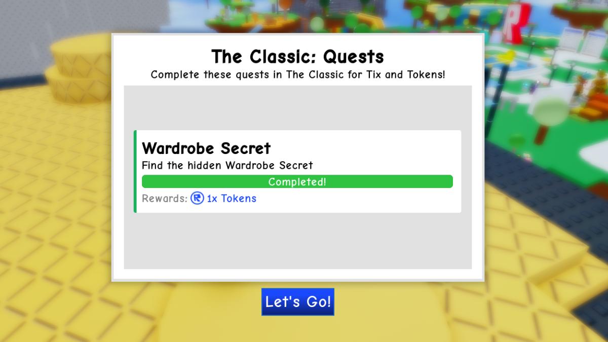 How to get Wardrobe Secret quest in Roblox The Classic - Pro Game Guides