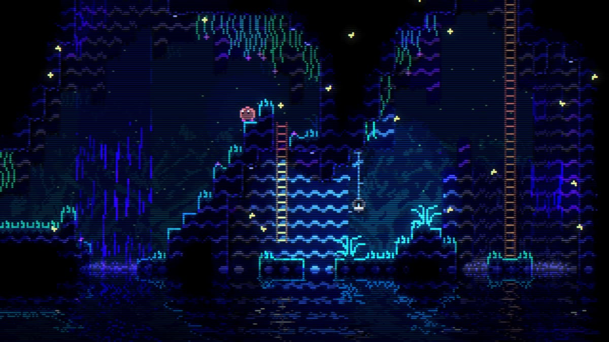 A typical level in the in-game world in the side scroller Animal Well.