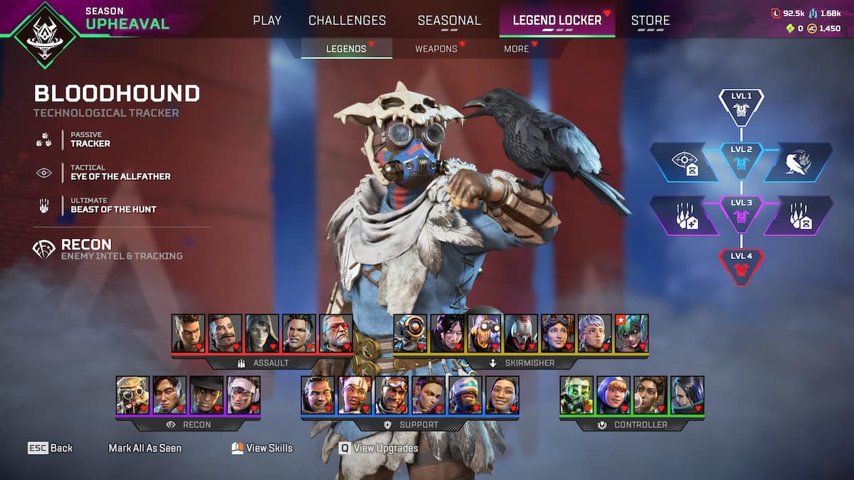 Bloodhound being viewed in the Legend Locker in Apex Legends