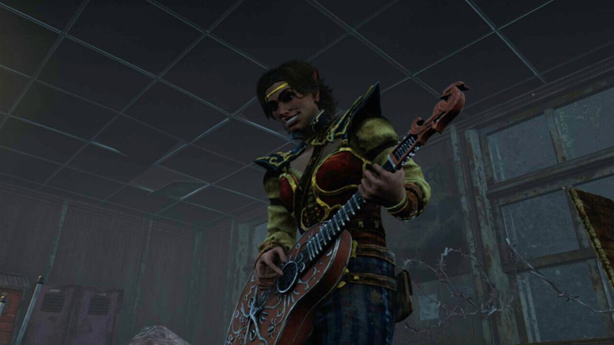 Aestri playing the lute from the Bardic Inspiration perk in Dead by Daylight