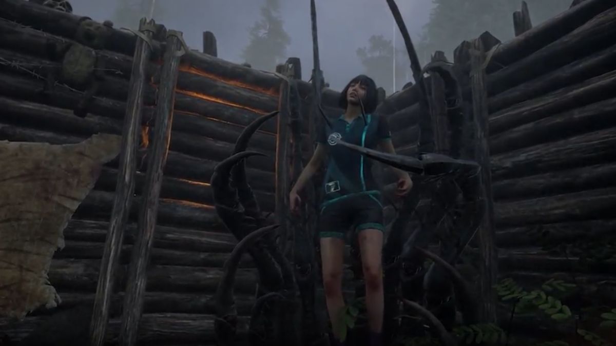 Feng Min trapped in a cage in the Dead by Daylight 2v8 mode