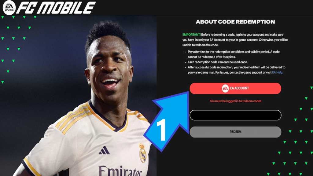 EA FC Mobile Ea Account login button