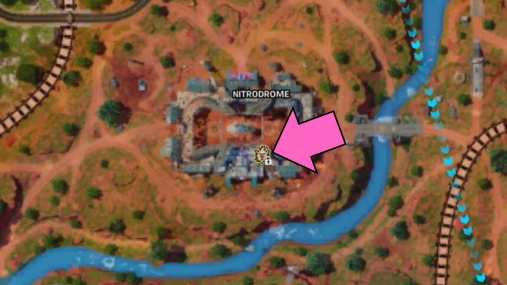 The location of Ringmaster Scarr at the Nitrodrome in Fortnite Chapter 5 Season 3