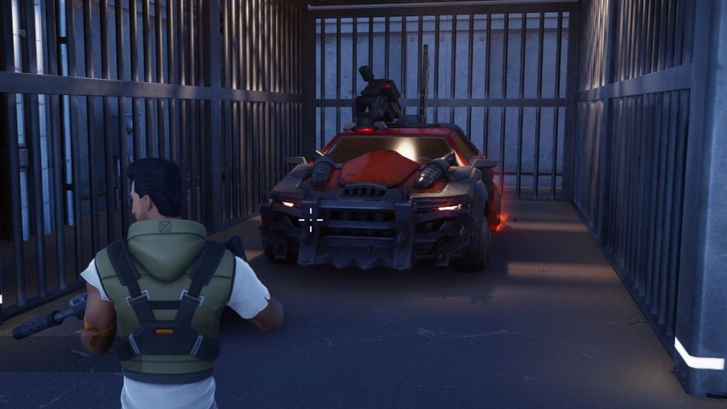 The Machinist's car at the garage at the Redline Rig in Fortnite Chapter 5 Season 3
