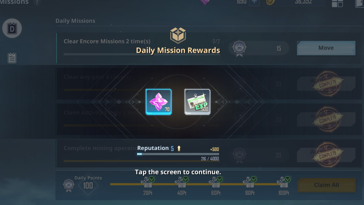 Solo Leveling: ARISE Daily Mission reward