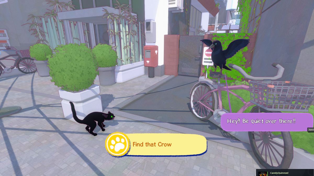 Crow yelling at a dog in Little Kitty, Big City.