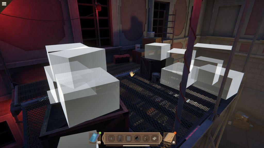 Placing the boxes in Nancy Drew: Mystery of the Seven Keys
