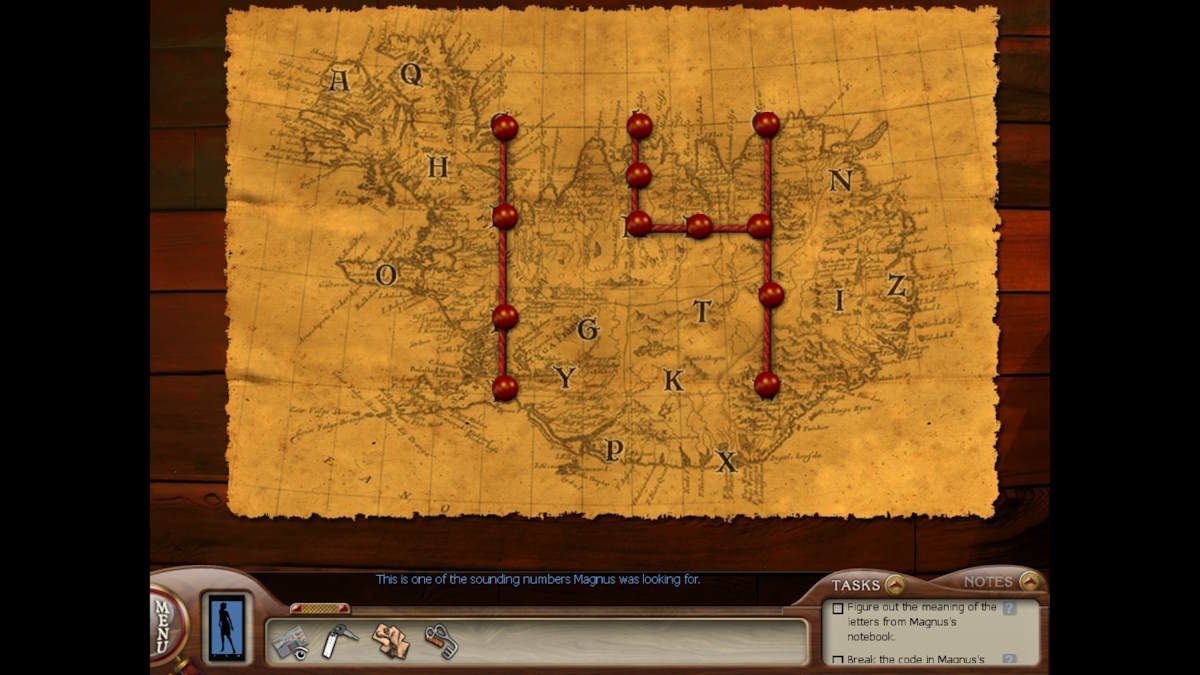 Pinning the map in Nancy Drew: Sea Of Darkness