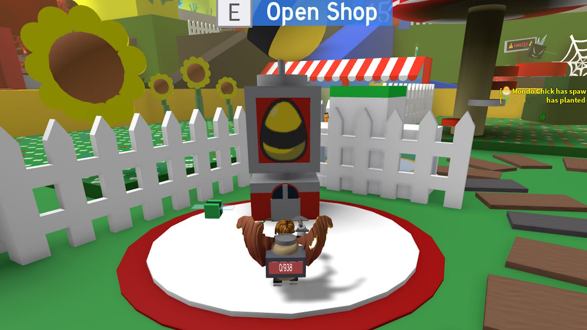 Arriving at the basic shop in Roblox Bee Swarm Simulator