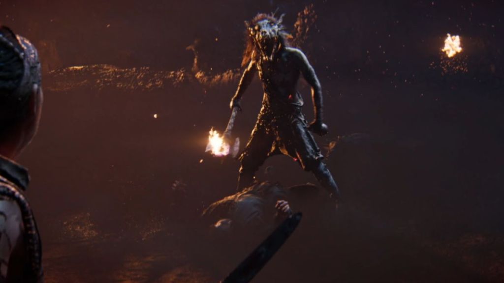 Firebreathing Draugar attacking Senua in Senua's Saga: Hellblade II
