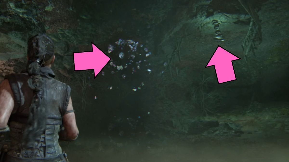 Bubbles to reach the second offering of the third task in Senua's Saga: Hellblade II