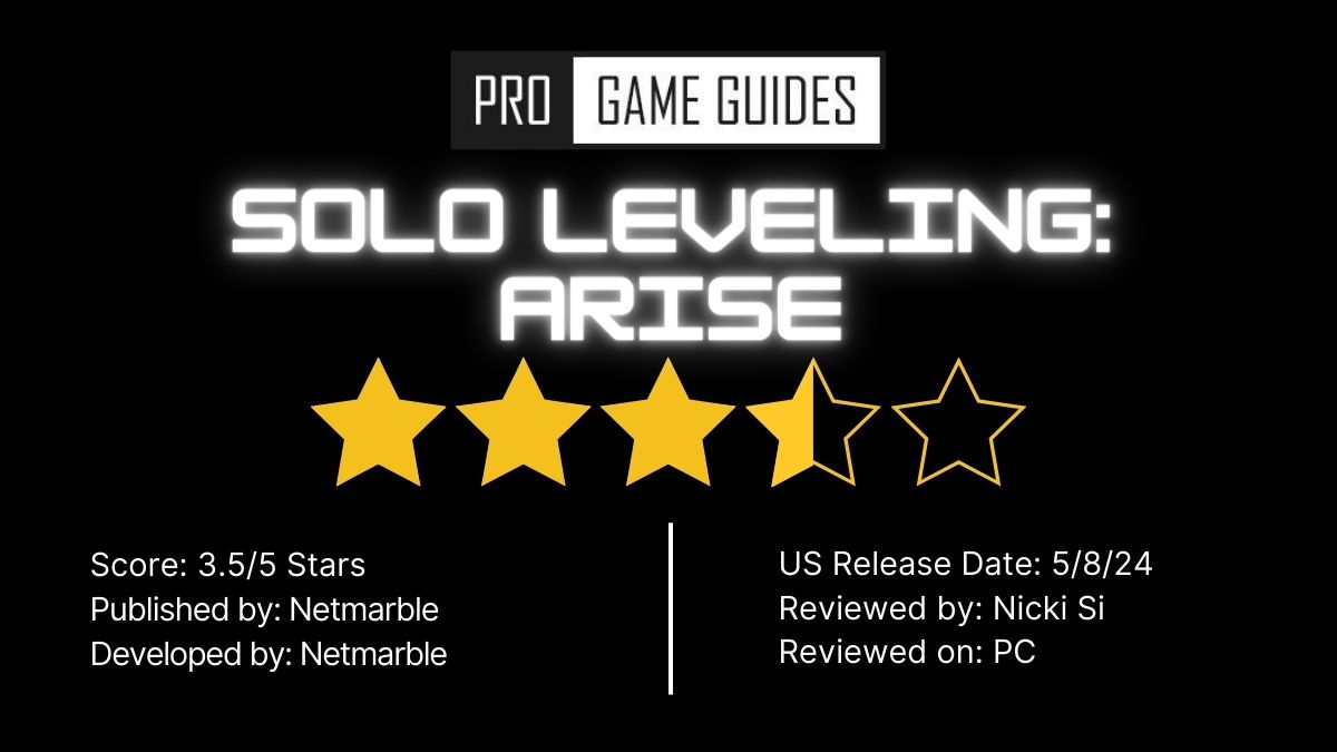 Solo Leveling ARISE review score 3.5 