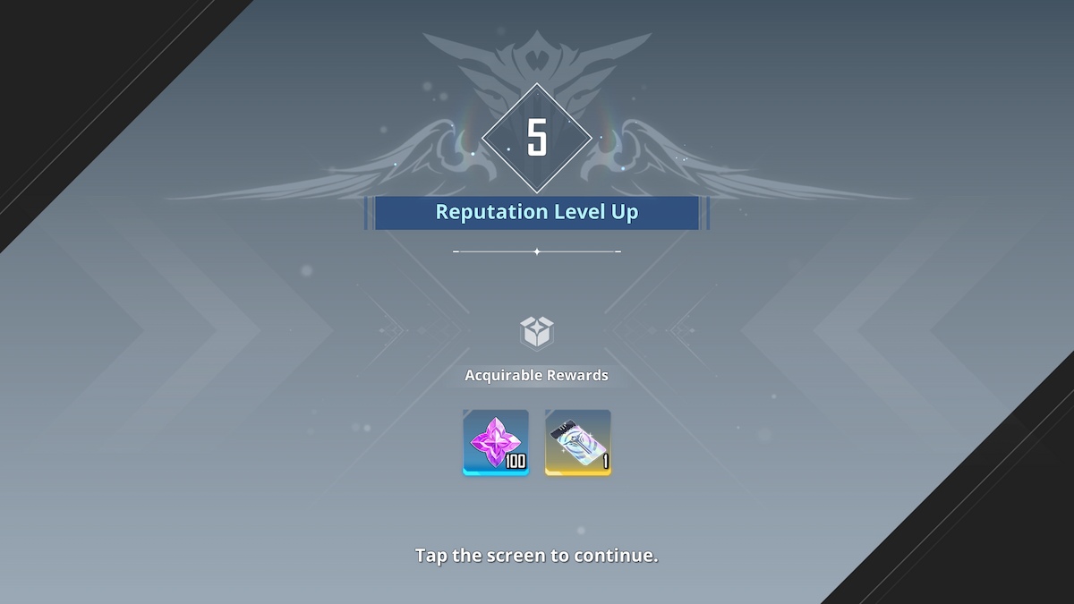 Level 5 reputation rewards in Solo Leveling ARISE.