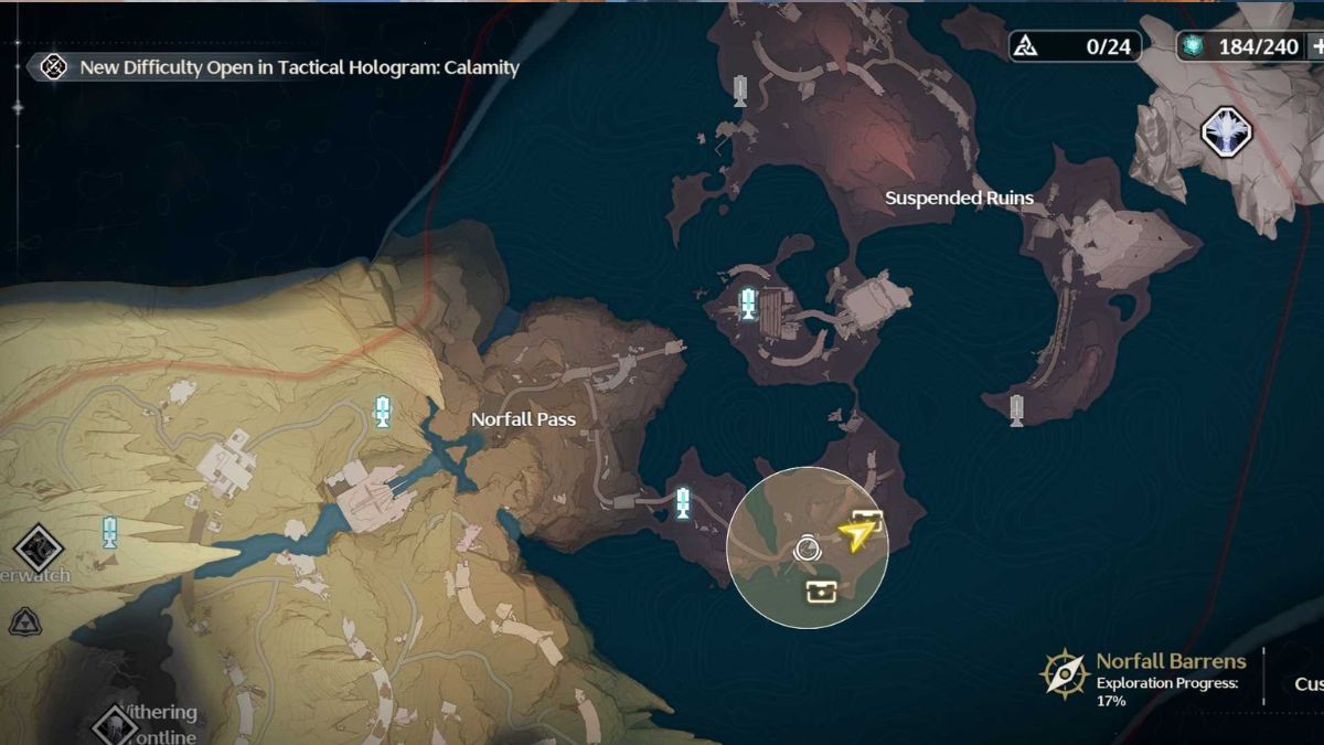 Wuthering Waves Encryption Block location in Northfall Pass