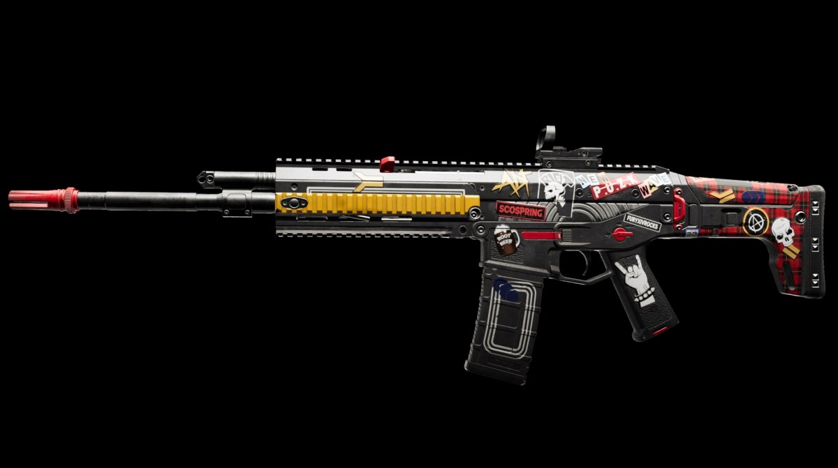 A close up detailed view of the ACR 6.8 assault rifle in XDefiant.
