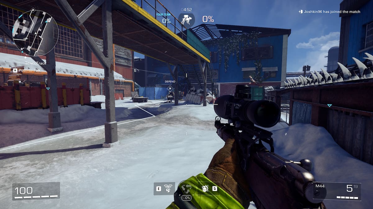 The player using a sniper rifle during an unranked game of XDefiant