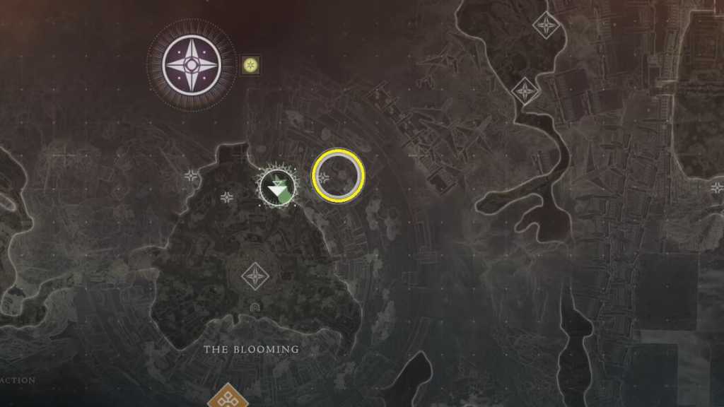 The location of a chest in Destiny 2 map