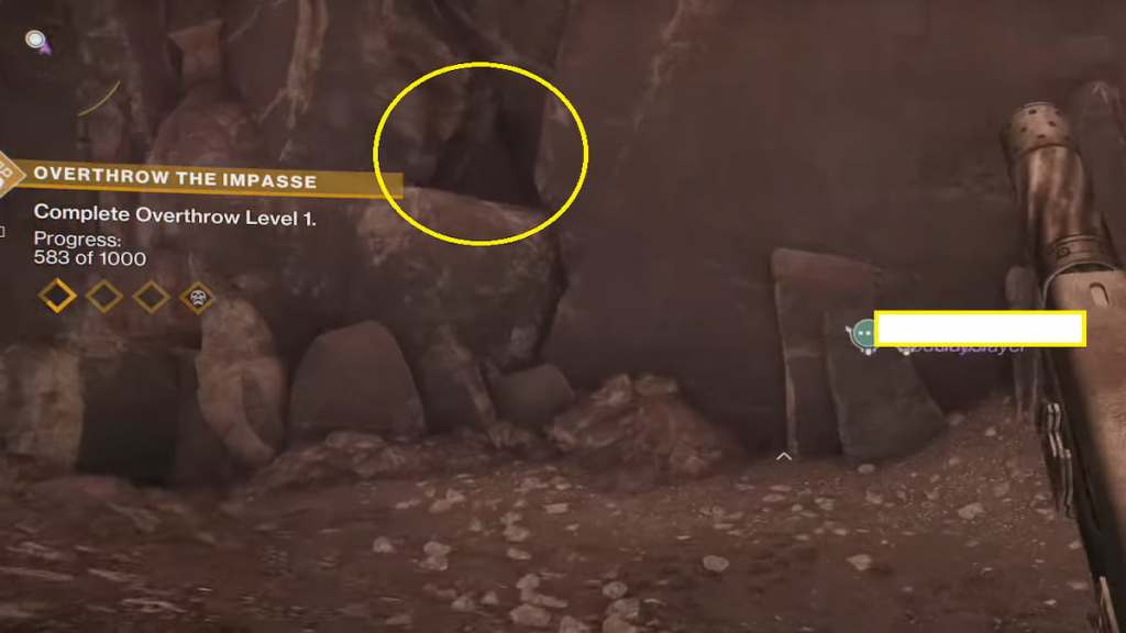 A cave opening in Destiny 2