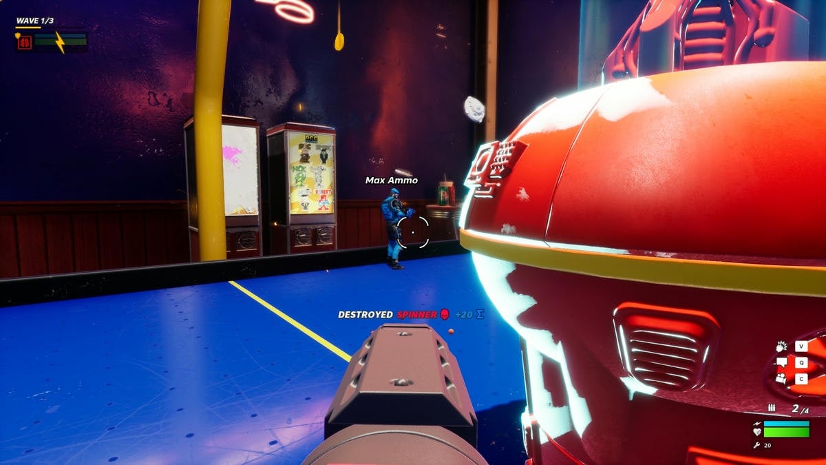 Fighting with Spinners in Airhockey map in Hypercharge Unboxed