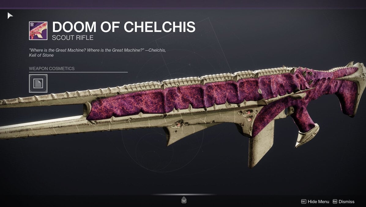 Doom of Chelchis scout rifle in Destiny 2
