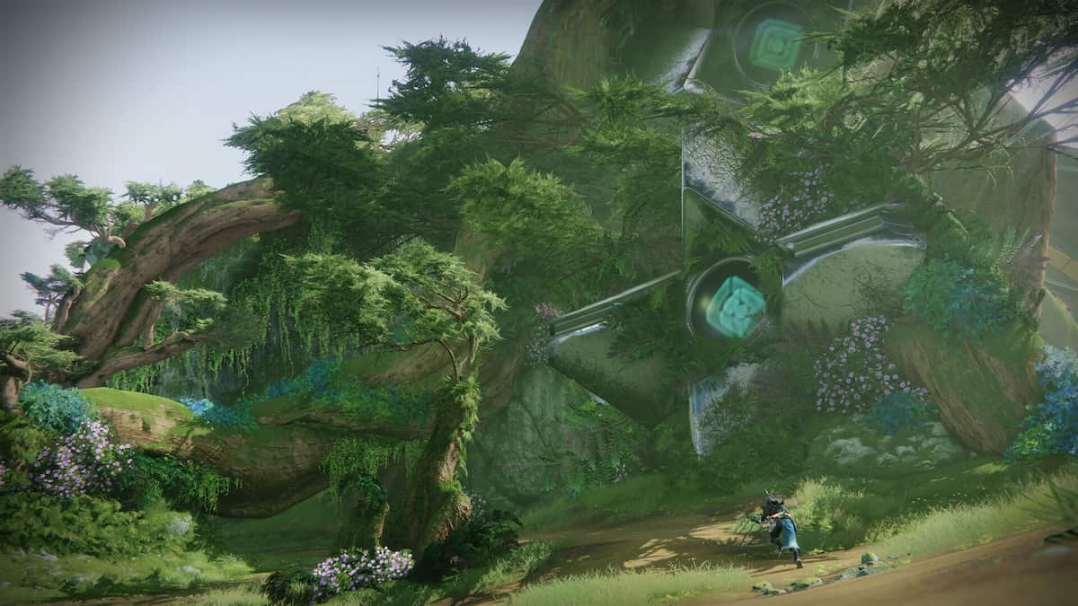A player climbing a large slope in Destiny 2